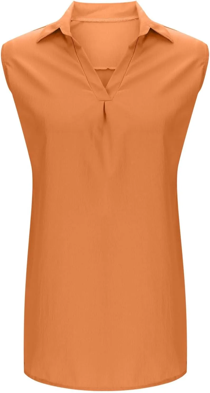 Women's Sleeveless Dress Summer V Neck Solid Color Ruched Short Dresses Casual Trendy Comfy Vacation Beach Mini Dress