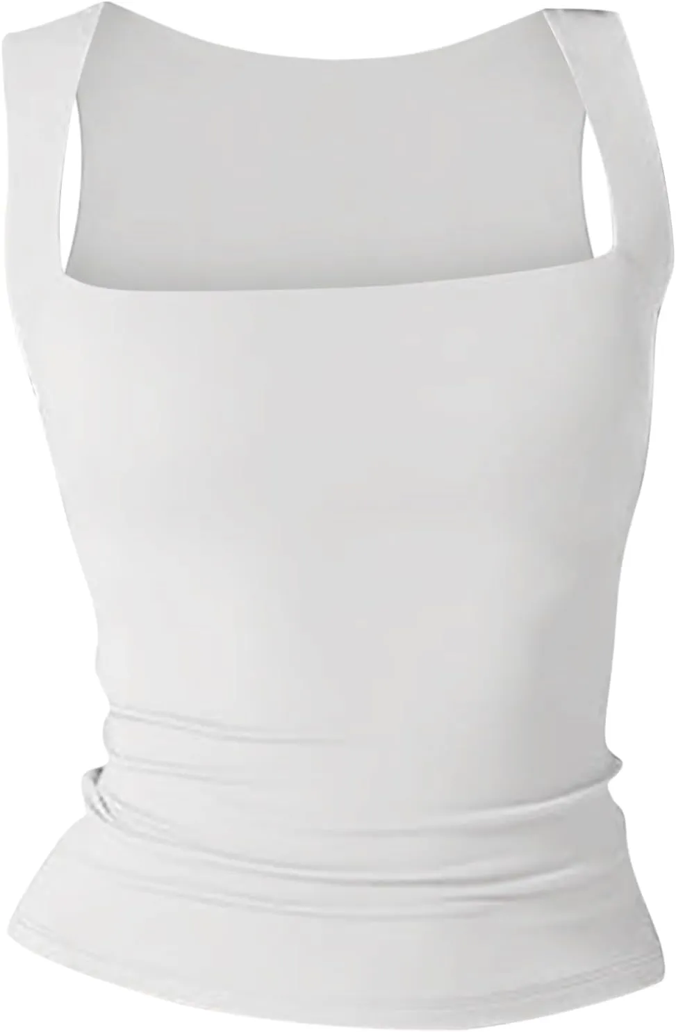 Women's Sleeveless Square Neck T-Shirt Camisole Summer Casual Slim Basic Sleeveless T-Shirt Fashion Cute Outing Tops
