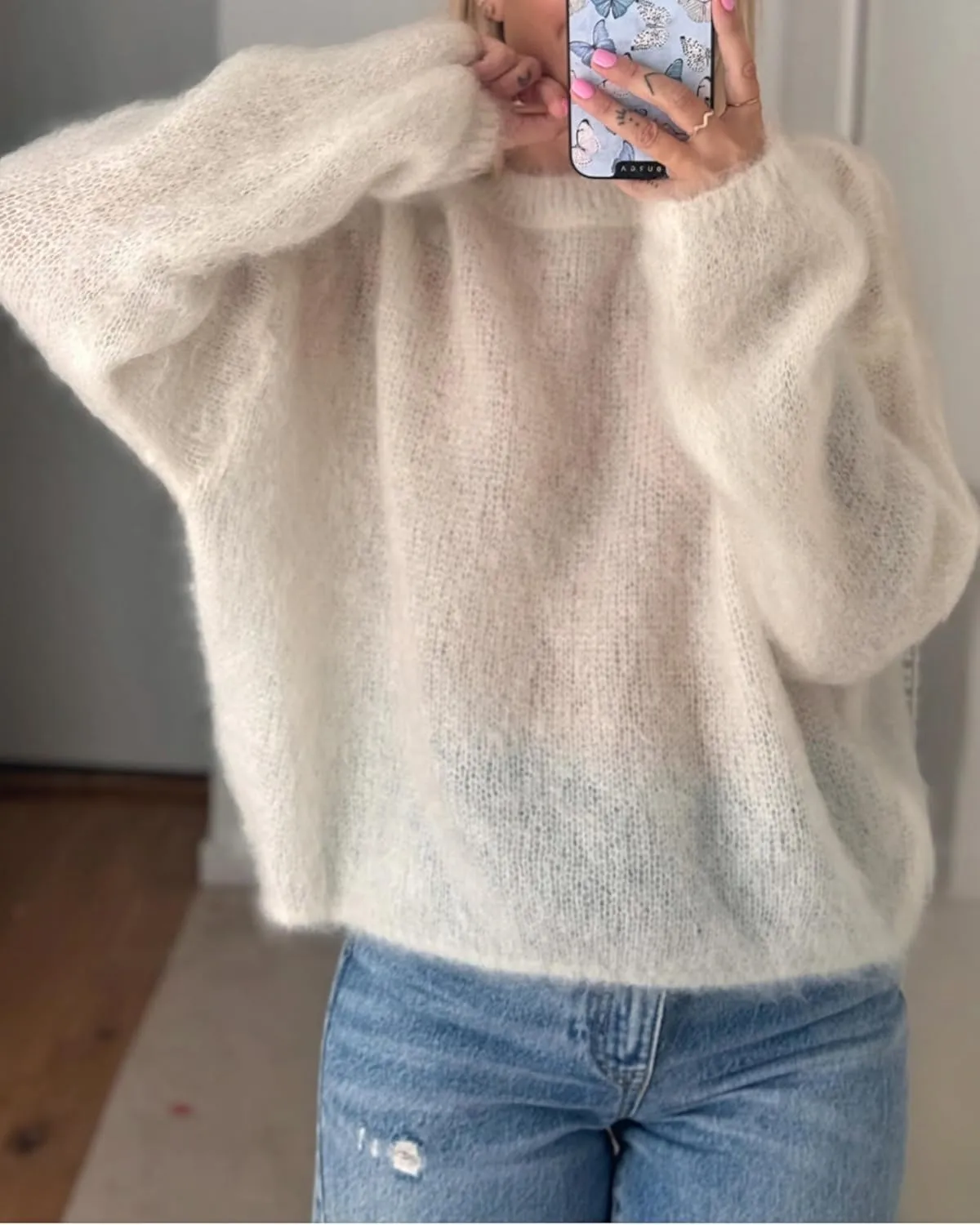 Womens Soft Fuzzy Knit Sweater Oversized Cozy Pullover Jumper Long Sleeve Casual Crewneck Sweater