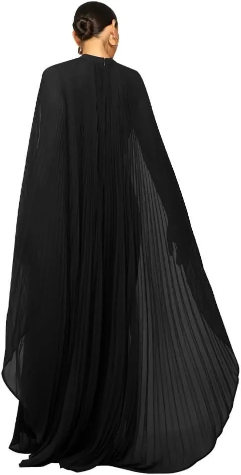 Women's Solid Color Chiffon Long Skirt Pleated Dress