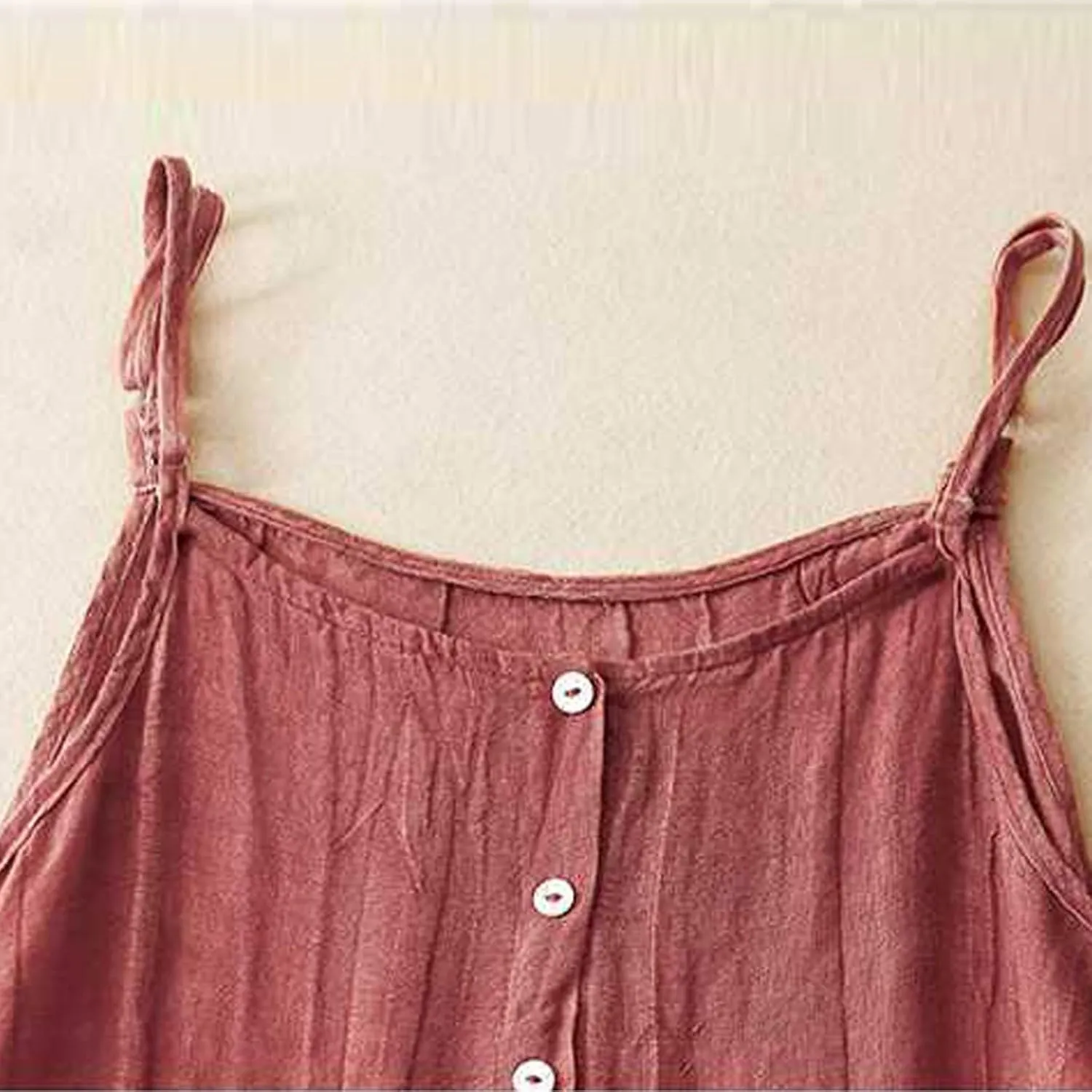 Women's Summer Cotton Linen Cami Dress Dressy Casual Plus Size Button Down Sun Dress Trendy Comfy Summer Lounge Outfits