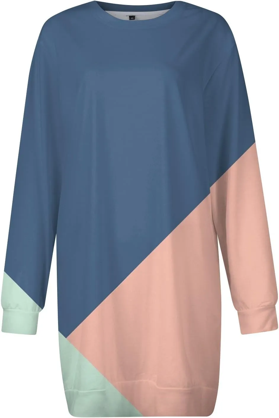 Womens Sweater Dresses 2024 Round Neck Geometric Long Sleeve Hip Wrapped Dress Sweater Dress