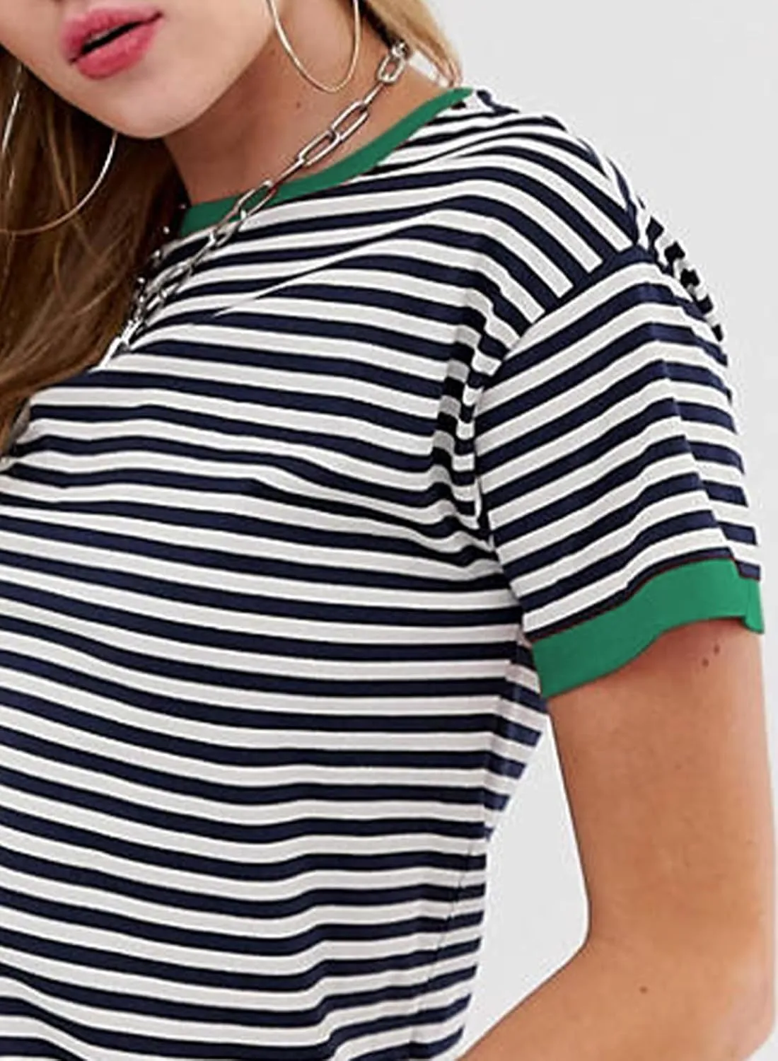 Womens Sweaters Casual Crewneck Short Sleeve Striped Color Block Knitted Cotton Trendy Pullover Sweater Tops
