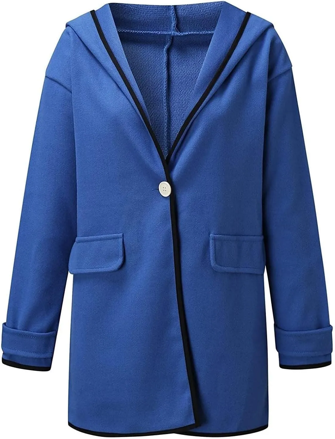 Womens Wool Blend Coat Single Breasted Trench Jackets with Hood Winter Casual Shawl Collar Overcoat Outerwear Short Clothes