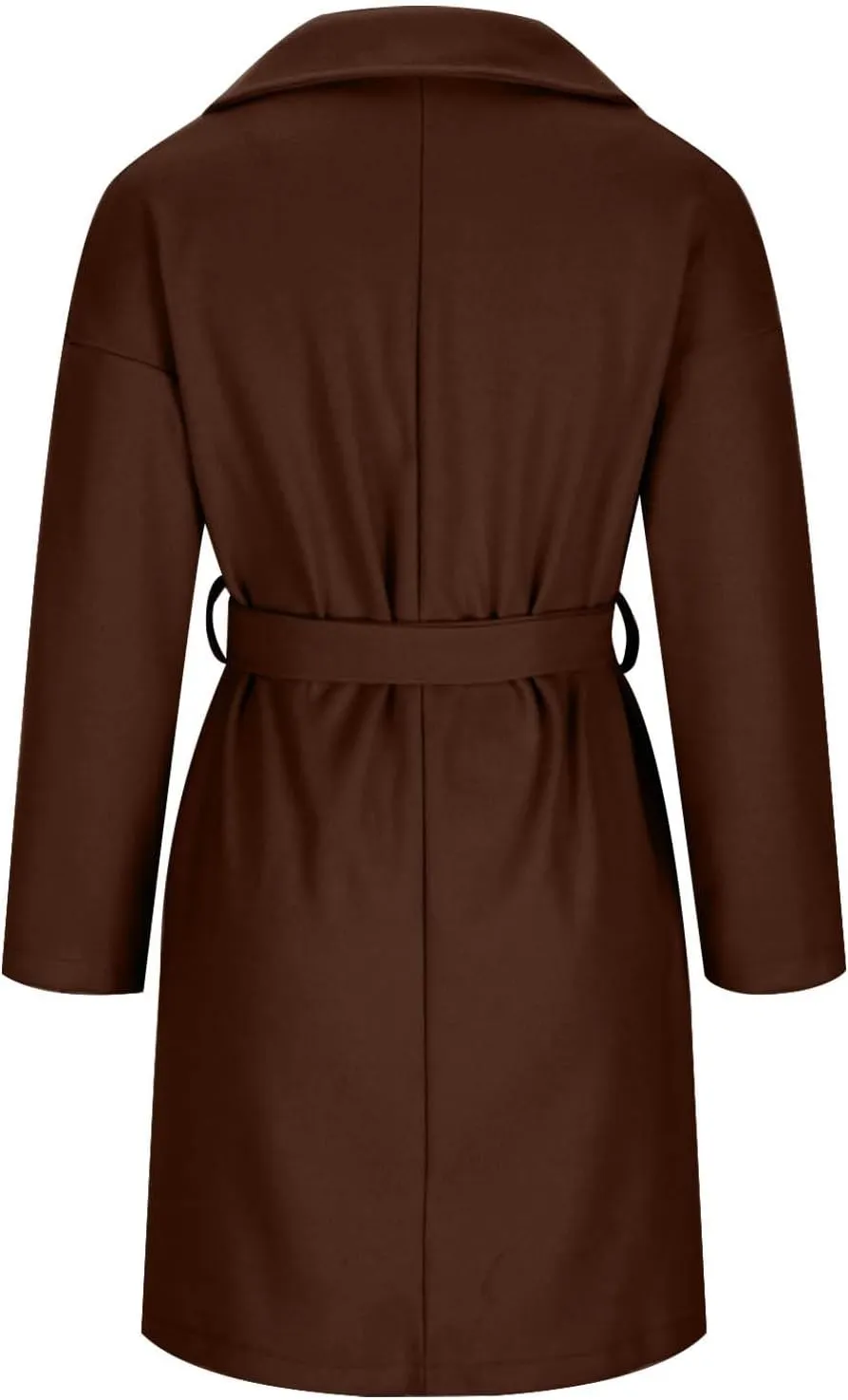 Wool Coats for Women Casual Open Front Winter Trench Coat Oversized Notch Lapel Thicken Bussiness Jacket With Belts