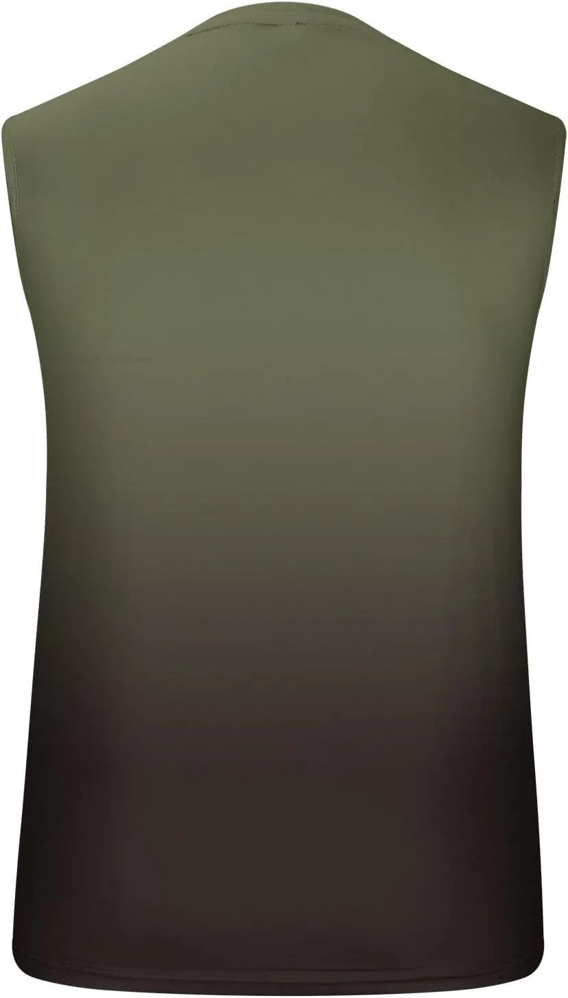 Xiaojmake Men's Workout Tank Top Quick Dry Athletic Running Muscle Tee Training Gym Shirt Ombre Sleeveless Cutoff Shirt