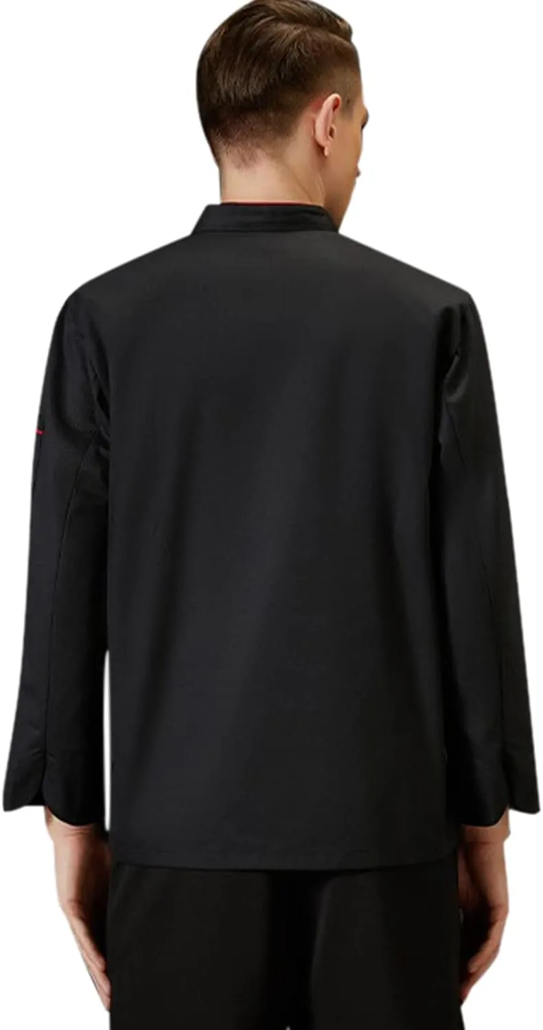 XINFU Unisex Chef Coat Long Sleeves/Short Sleeves Double-Breasted Kitchen Chef Uniform