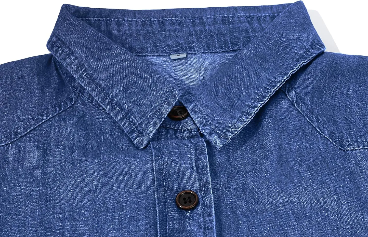 yoeasy Women's Casual Long Sleeve Denim Shirt Dress Retro Tie Waist Classic Button Down Pockets Jean Shirt Dress