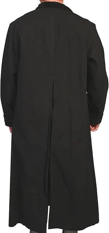 Yolo Jackets Men's Old Cowboy Full Length Western Duster Long Cotton Coat for Men