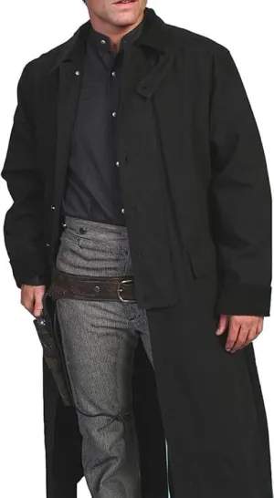 Yolo Jackets Men's Old Cowboy Full Length Western Duster Long Cotton Coat for Men