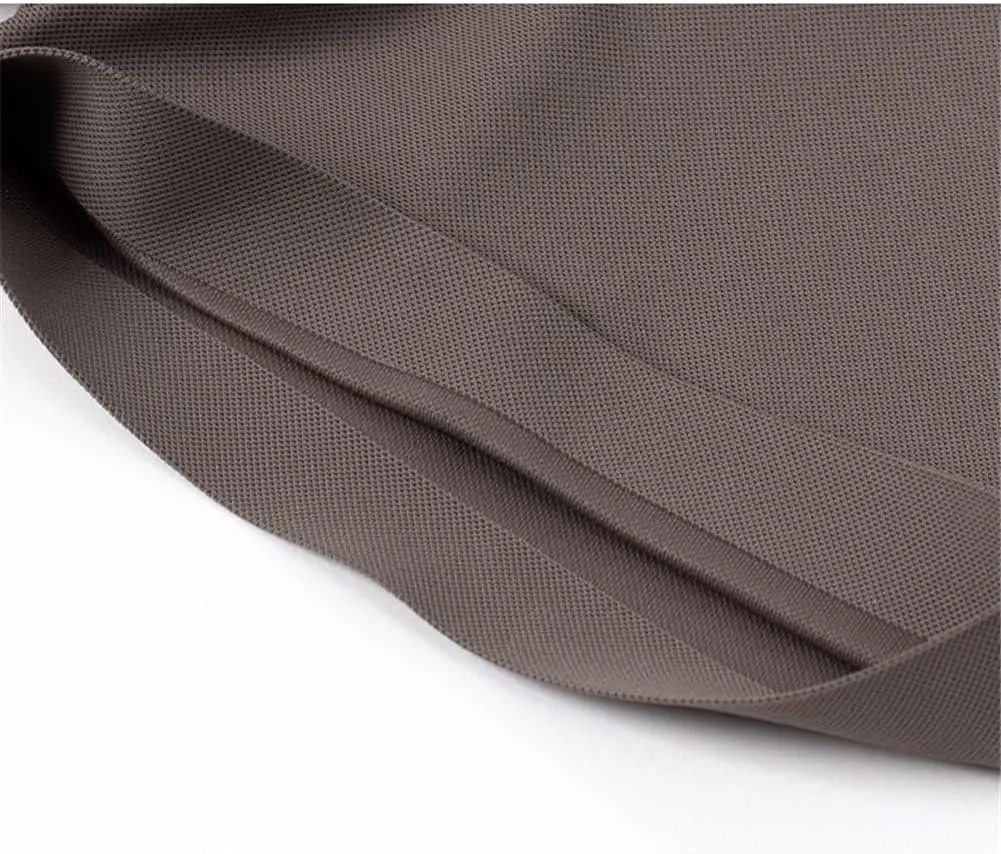 Youllyuu Ice Silk Elastic Polo Shirt Men's Short Sleeve Summer Solid Lapel T-Shirt Quick Dry Golf Polos