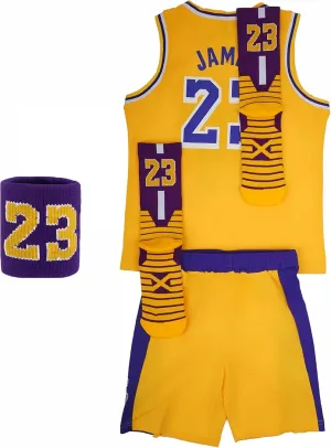 Youth Basketball Jersey and Shorts Set, with Socks,Shorts & Socks for Boys Girls 5-13Years