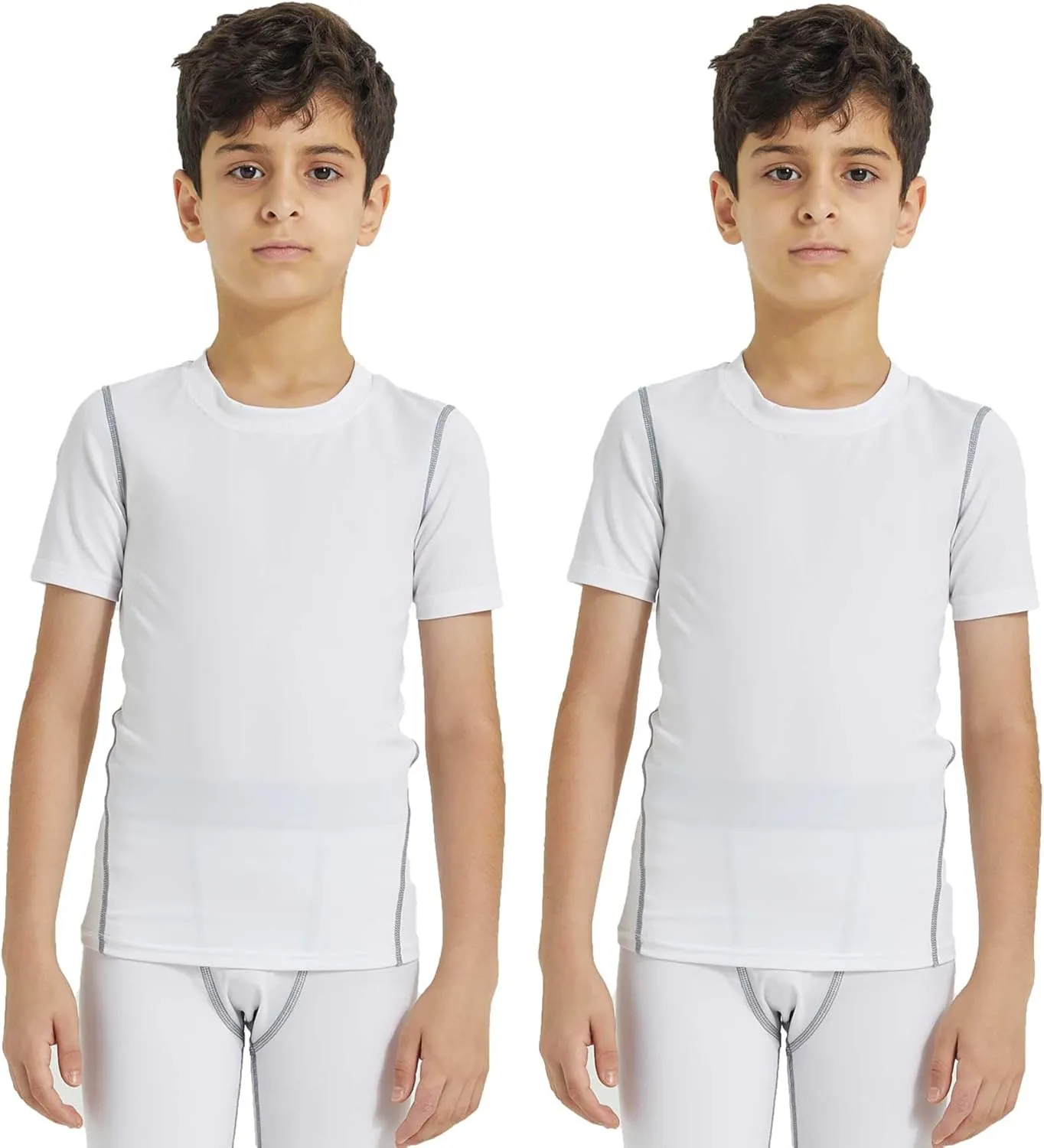 Youth Boys Compression Shirt Short Sleeve Football Undershirt for Kid Quick Dry Athletic Baseball T-Shirt Base Layer