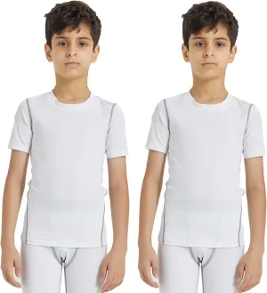 Youth Boys Compression Shirt Short Sleeve Football Undershirt for Kid Quick Dry Athletic Baseball T-Shirt Base Layer