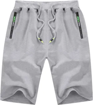 YTD Men's Shorts Casual Classic Fit Drawstring Summer Beach Shorts with Elastic Waist and Pockets