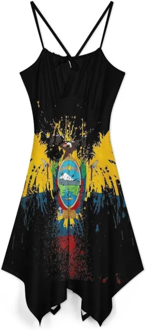 Zakqeik Women's Transgender Pride Flag Camisole Dress Summer Midi Dress Party Casual Dress