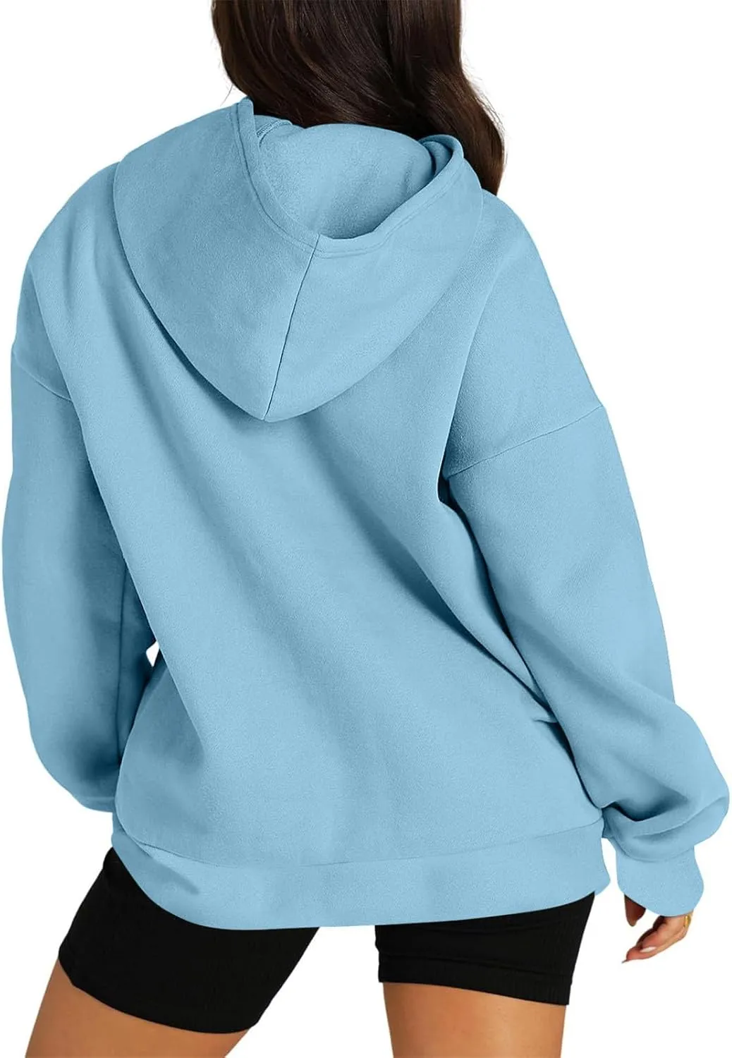 ZDRZK Oversized Hoodies For Women Long Sleeve Drop Shoulder Pullovers Top Fall Fleece Hooded Sweatshirts With Pockets